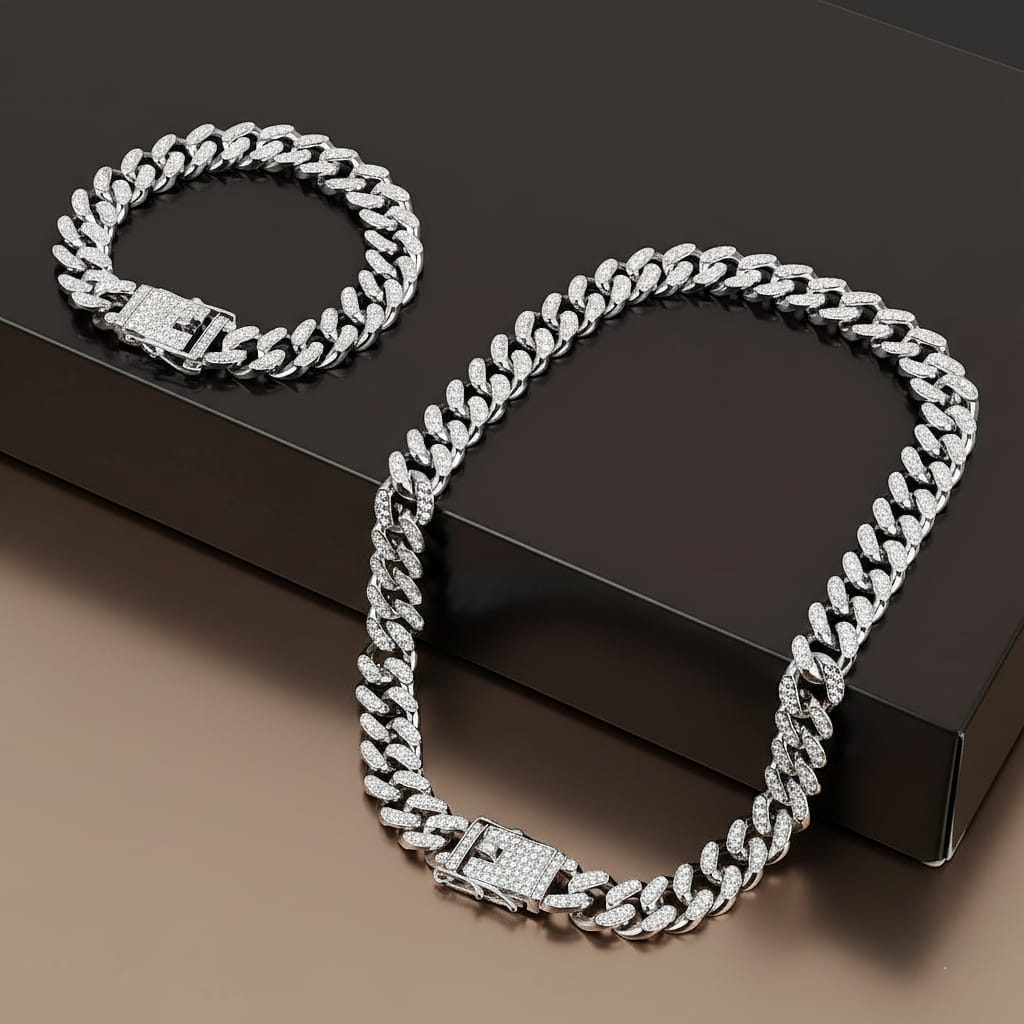 Cuban Link Iced chain and bracelet